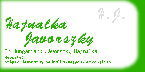 hajnalka javorszky business card